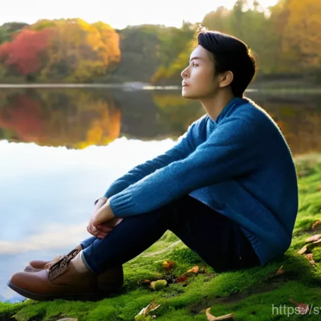 자기 대화 개선을 위한 개인적 경험 - **Prompt 1: Observing the Inner Critic from a Peaceful Distance**
"A serene, medium-shot portrai...