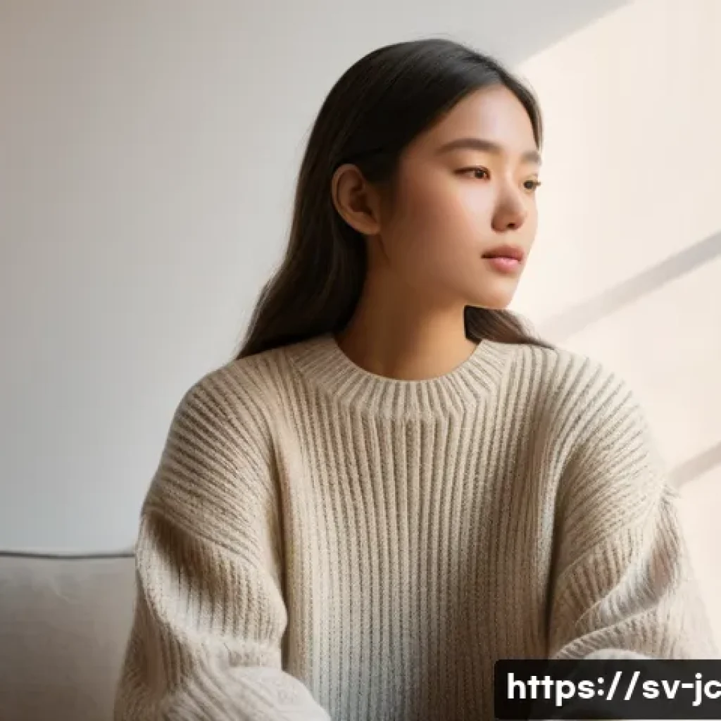 자기 대화와 성공적인 커뮤니케이션 - **Prompt: "A serene young adult, gender-neutral, around 25-30 years old, with a thoughtful and intro...